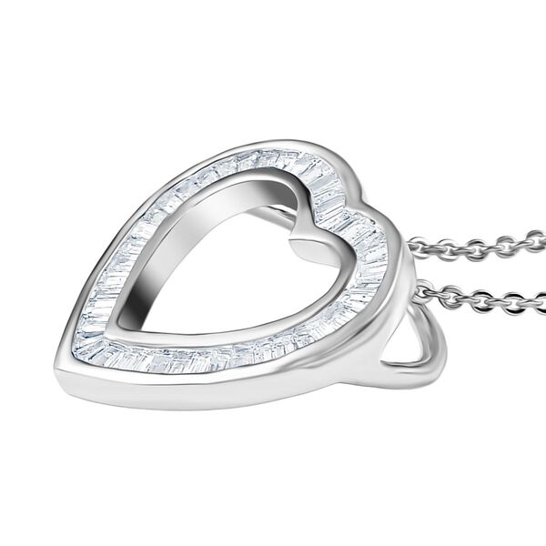 LUXURIANT SI-GH Labor Diamant Anh&auml;nger mit 50cm Kette, 925 Silber rhodiniert - 0,50 ct. image number 4