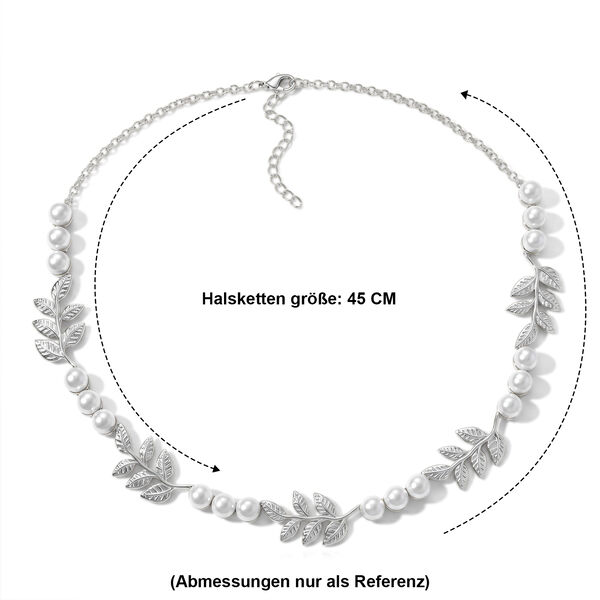EVER TRUE S&uuml;&szlig;wasser Perle (7-7.5 mm) Halskette ca. 45 cm 950 Kupfer, Silberfarben, 45.16 ct image number 2
