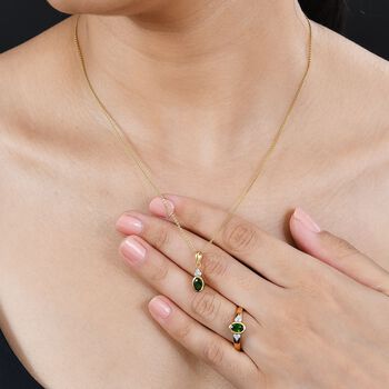 Nat&uuml;rliches Chromdiopsid und Moissanit-Schmuckset - 1,05 ct.