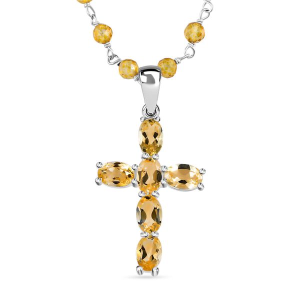 Citrin Kreuz Halskette - 16,24 ct.