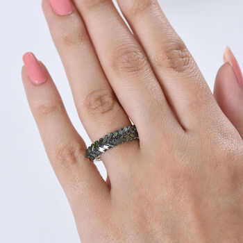 D'Joy Gr&uuml;ner Diamant Ring 925 Silber Rhodiniert (Gr&ouml;&szlig;e 17.00) ca. 0.50 ct