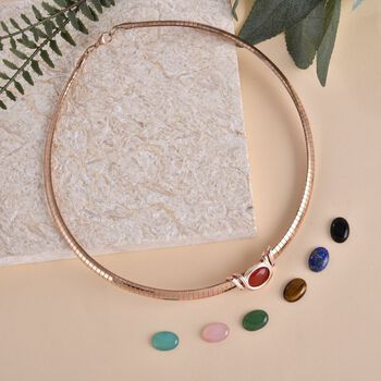 EVER TRUE schlichte Solit&auml;r-Edelstein-Halskette in Ros&eacute;goldton