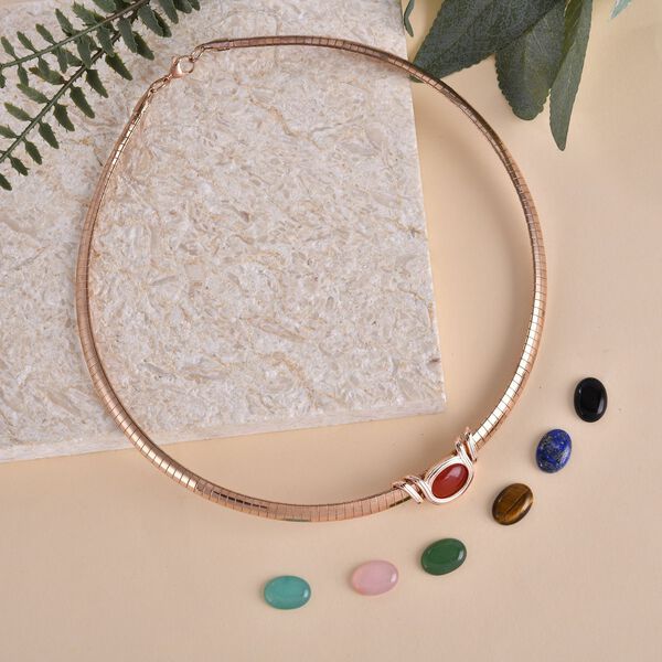 EVER TRUE schlichte Solit&auml;r-Edelstein-Halskette in Ros&eacute;goldton image number 2