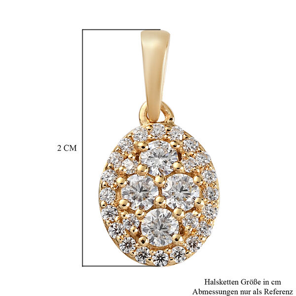 88 Facetten Moissanit-Anh&auml;nger, 925 Silber vergoldet ca. 0,56 ct image number 5