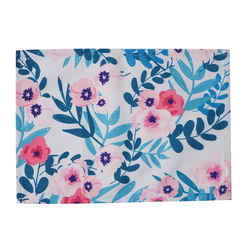 4er-Tischset, Blumenmuster, Grün image number 1