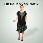 Luftiges Sommerkleid, 100% Viskose, One Size, Schwarz, grünes Blumenmuster image number 1