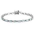 Himmelblau Topas Armband ca. 19 cm 925 Silber platiniert ca. 14,72 ct