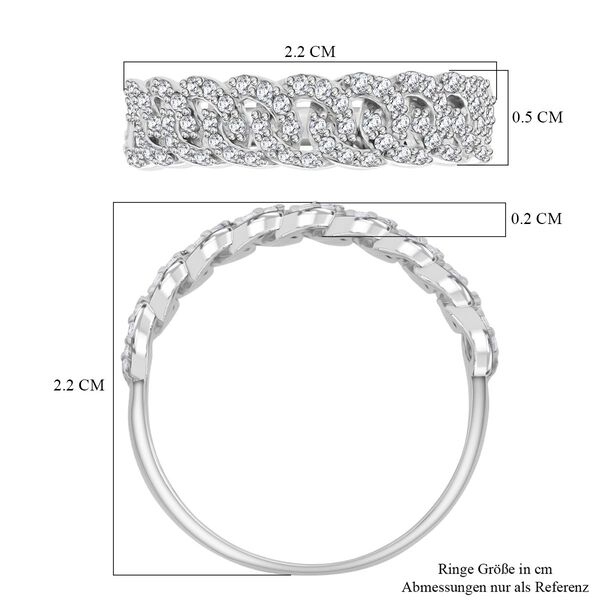 Lustro Stella wei&szlig;er Zirkonia Ring im Kettenstil image number 6