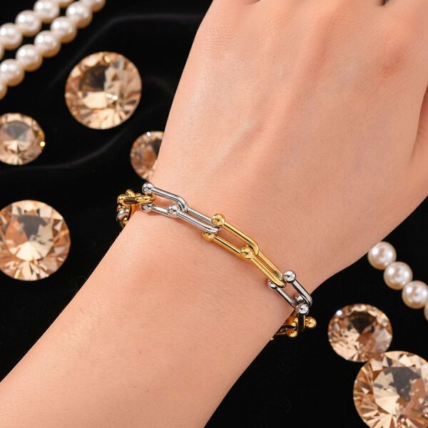 Designer inspiriert - Bicolor Armband ca. 18 cm + 3.5 cm Extender, 316L Edelstahl ca. 15,30g image number 2