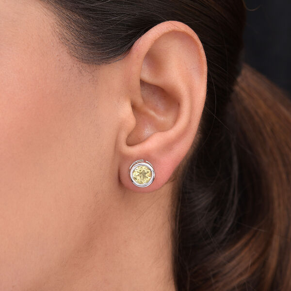 Ouro Verde-Quarz Ohrstecker 925 Silber platiniert image number 3