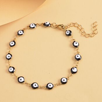 Schwazes, emailliertes Armband, ca. 19 cm, Edelstahl ca. 3,80g