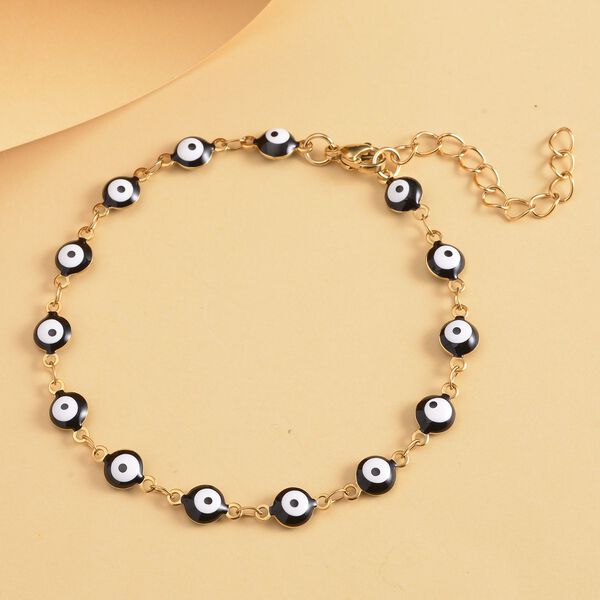 Schwazes, emailliertes Armband, ca. 19 cm, Edelstahl ca. 3,80g image number 1