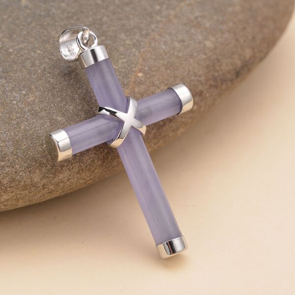 Lila Jade Kreuz-Anh&auml;nger - 5 ct. image number 3