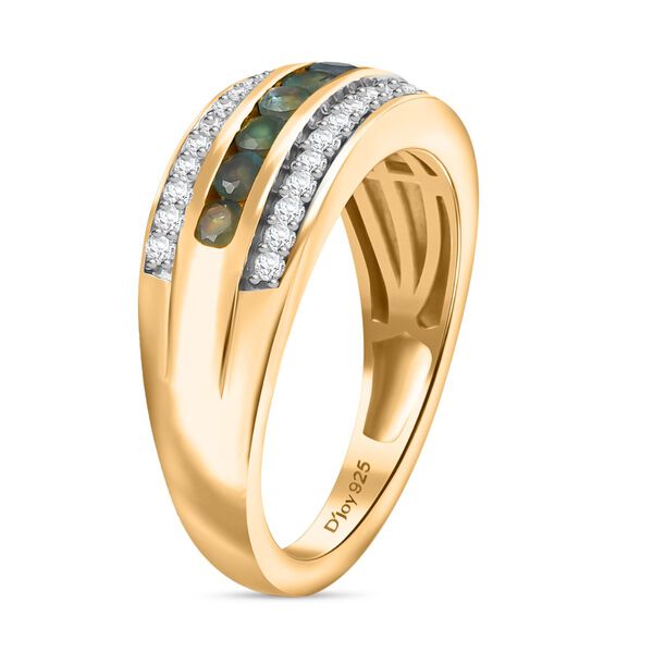 Djoy Alexandrit, Moissanit Ring 925 Silber 750 Gelbgold Vermeil (Größe 19.00) ca. 0.83 ct image number 5