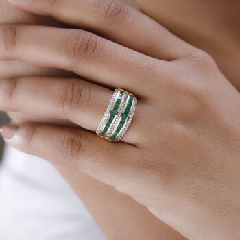 AAA Kagem sambischer Smaragd und Zirkon-Ring - 2,25 ct.