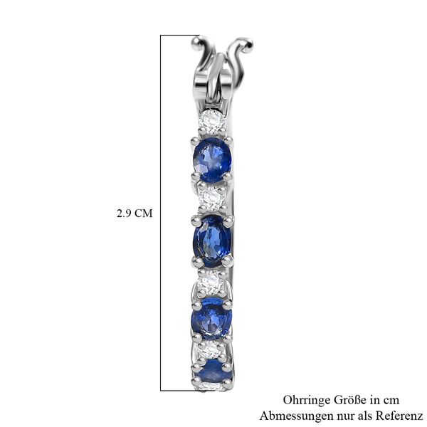 D'Joy Ceylon-Saphir, Moissanit Ohrringe 925 Silber rhodiniert ca. 2,08 ct. image number 4