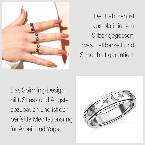 Mystischer Anti-Stress-Spinning-Ring, platiniertes Silber image number 10