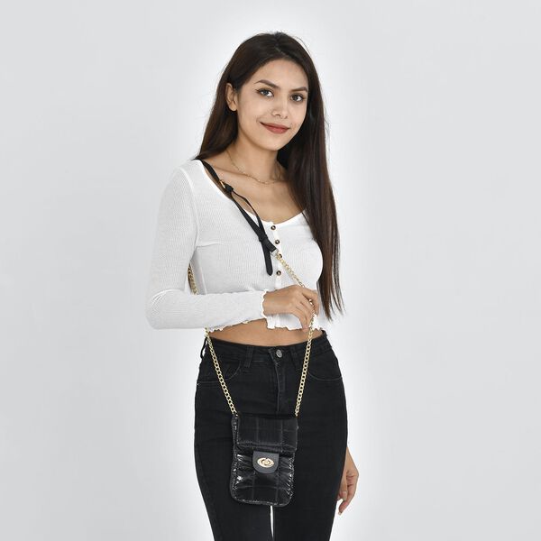 Gesteppte Puffy Crossbody Tasche mit RFID Schutz, schwarz image number 2