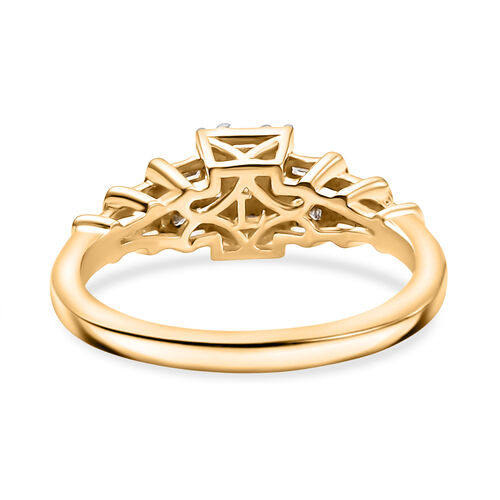 Lab Grown Diamant SI Ring 925 Silber 750 Gelbgold Vermeil (Größe 17.00) ca. 0,50 ct image number 5