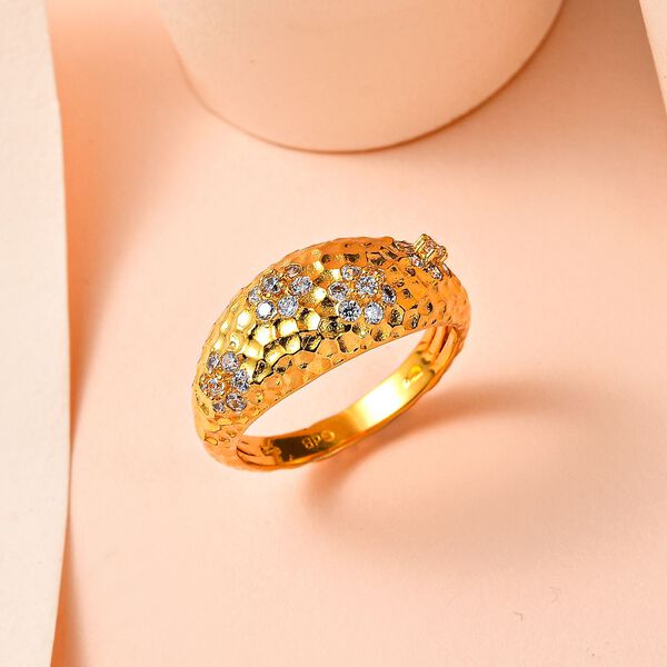 Wei&szlig;er Zirkonia Ring, (Gr&ouml;&szlig;e 17.00) vergoldet ca. 0.81 ct image number 2