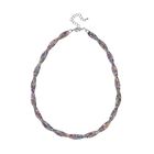 Mehrfarbige Kristall Halskette, ca. 50 cm + 5 cm Extender, silberfarben