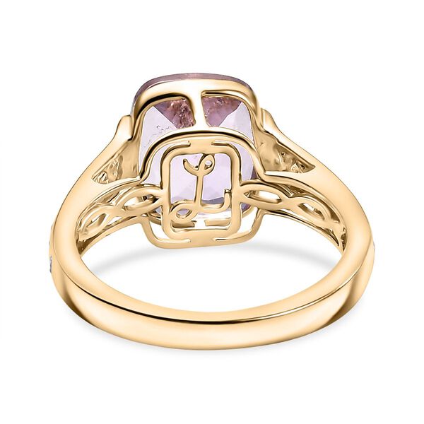 AAA Martha Rocha Kunzite, Wei&szlig;er Diamant Ring 375 Gold (Gr&ouml;&szlig;e 19.00) ca. 5,73 ct image number 6