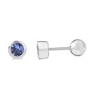 Tansanit Ohrringe 925 Silber rhodiniert ca. 0.53 ct