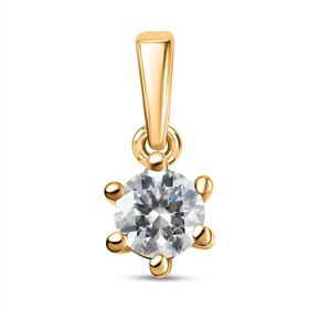 Moissanit Anhänger 925 Silber 750 Gelbgold Vermeil ca. 0.23 ct