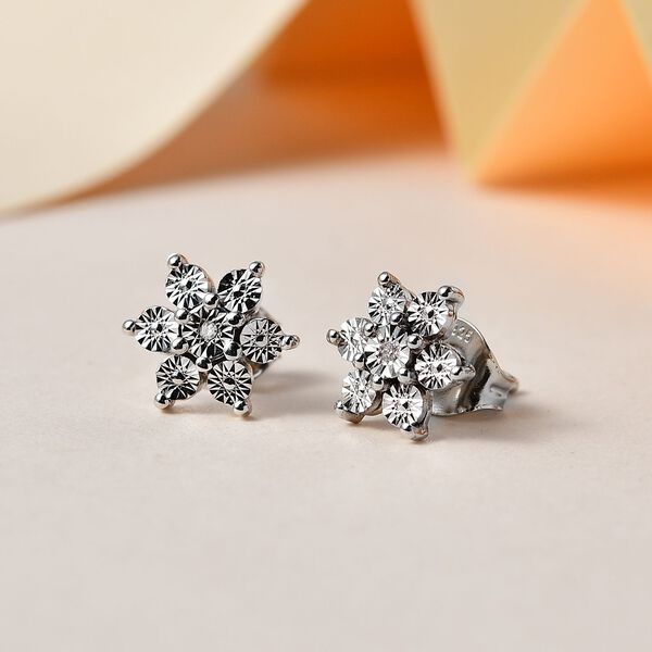 Wei&szlig;er Diamant Ohrringe, 925 Silber platiniert ca. image number 1