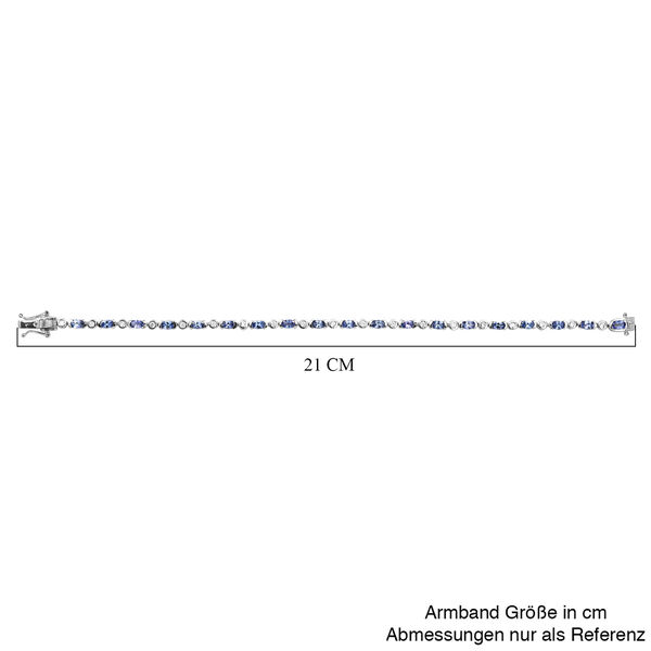 AA Tansanit und wei&szlig;es Zirkon-Armband, ca. 19 cm, 925 Silber platiniert ca. 4.82 ct image number 5