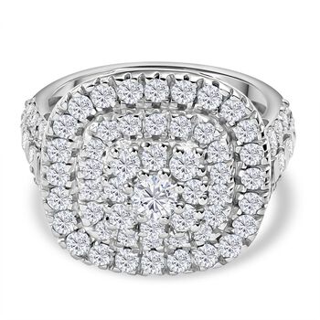 J Francis gefertigt mit SWAROVSKI- Swarovski Zirkonia Halo Cluster Ring