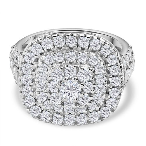 J Francis gefertigt mit SWAROVSKI- Swarovski Zirkonia Halo Cluster Ring image number 0