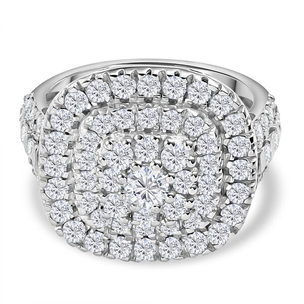 J Francis gefertigt mit SWAROVSKI- Swarovski Zirkonia Halo Cluster Ring image number 0