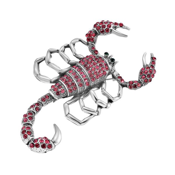 Neongrüner Kristall, Rosa Kristall Brosche Antik-silber-Plattierung image number 2