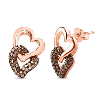 GP Amore Kollektion - Champagner Diamant und Kanchanaburi blaue Saphir-Ohrringe - 0,57 ct.