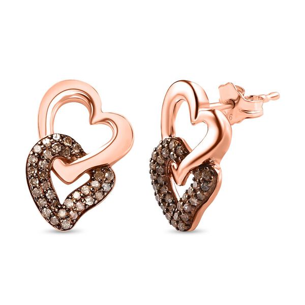 GP Amore Kollektion - Champagner Diamant und Kanchanaburi blaue Saphir-Ohrringe - 0,57 ct.