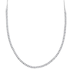 LUXURIANT VS-EF Labor Diamant 45cm Halskette, 925 Silber rhodiniert - 4,14 ct.