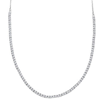 LUXURIANT VS-EF Labor Diamant 50cm Halskette, 925 Silber rhodiniert - 4,14 ct.