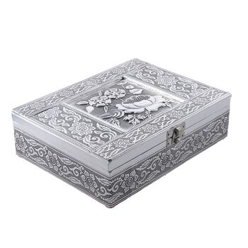 3D Handgefertigte Aufbewahrungsschatulle aus Aluminium, 21x16x6,5 cm, Blume