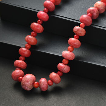 EVER TRUE Koralle Halskette ca. 45 cm Nickelfreies Messing platiniert ca. 500,00 ct.