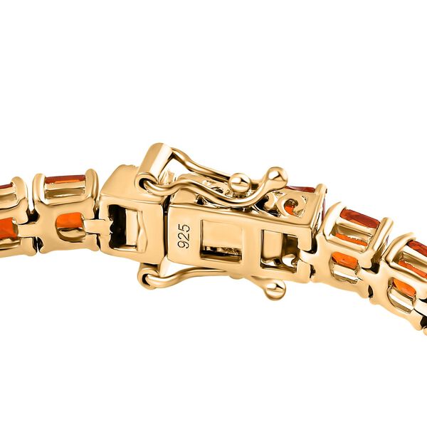 AAA Mexikanischer Purpurroter Feuer Opal Armband ca. 19 cm 925 Silber 750 Gelbgold Vermeil ca. 9.20 ct image number 3