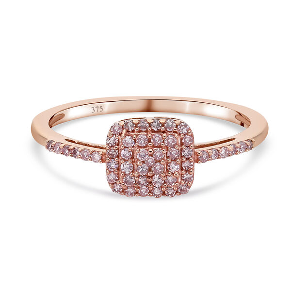 Nat&uuml;rlicher Rosa Diamant I1-I2 Ring 375 Rosegold