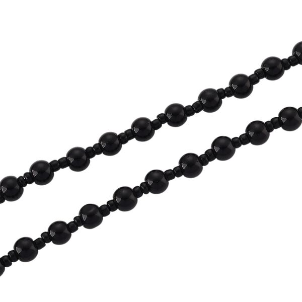 Schwarzer Glasachat Halskette 63 cm ca. 200.00 ct image number 5