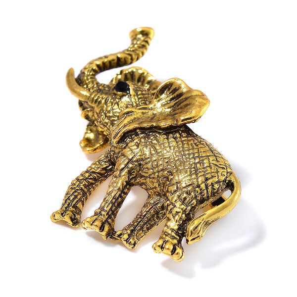 Schwarzer Kristall Brosche Antikes Gold image number 3