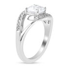 LUSTRO STELLA Hergestellt mit ZIRKONIA Ring 925 Silber Rhodium-Überzug (Größe 17.00) ca. 3,55 ct image number 3