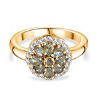 Alexandrit Ring, 925 Silber, 750 Gelbgold Vermeil (Größe 21.00), ca. 1.08 ct