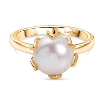 EVER TRUE Wei&szlig;e S&uuml;&szlig;wasser Perle (10-10.5 mm) Ring Nickelfreies Messing (Gr&ouml;&szlig;e 20.00)
