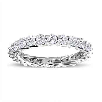 Moissanit Ring 925 Silber platiniert (Gr&ouml;&szlig;e 19.00) ca. 1,93 ct