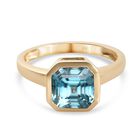 Kambodschanischer blauer Zirkon Solitär Ring 375 Gelbgold (Größe 17.00) ca. 4,52 ct