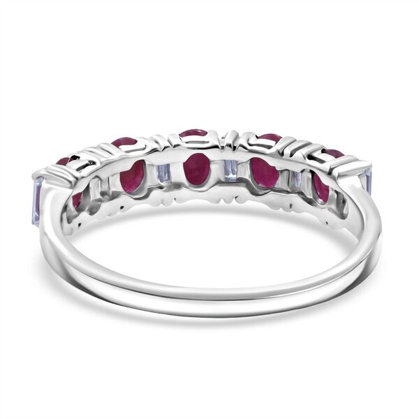 Burma-Rubin, Moissanit Ring, 925 Silber rhodiniert (Größe 21.00) ca. 1.46 ct image number 5